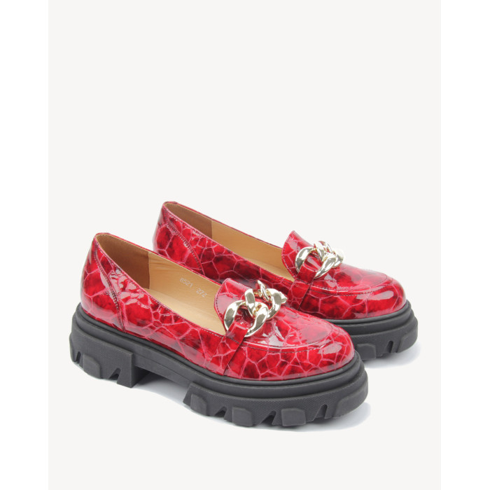 Czerwone mokasyny na 3cm platformie BOTIMO