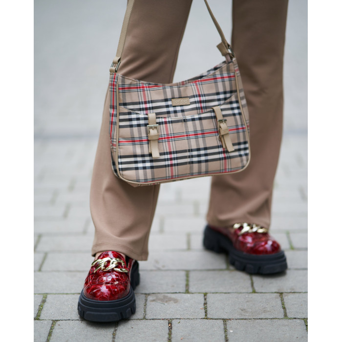 Czerwone mokasyny na 3cm platformie BOTIMO