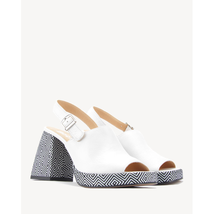 White heeled sandals