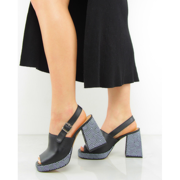 Black heeled sandals