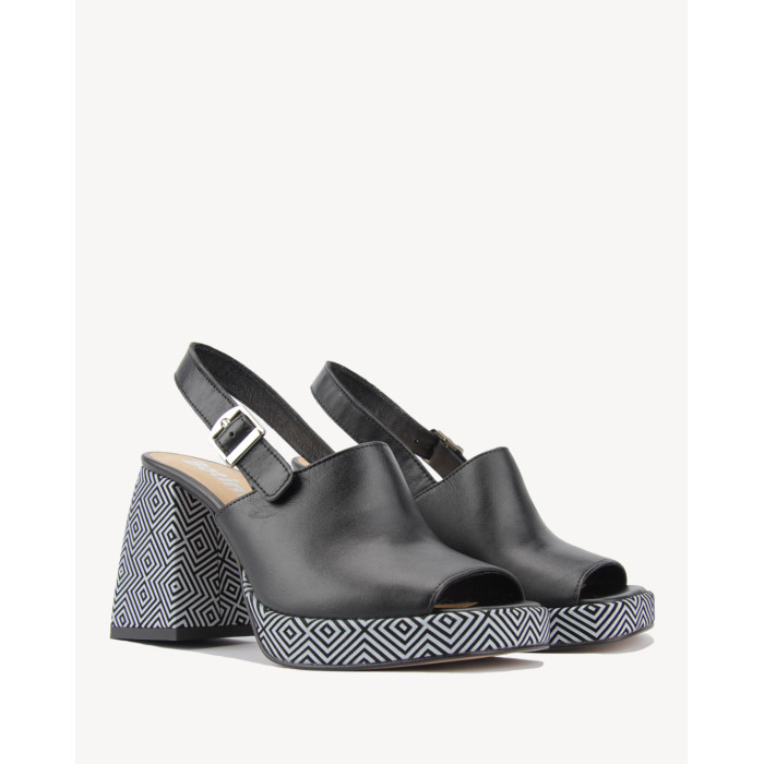 Black heeled sandals