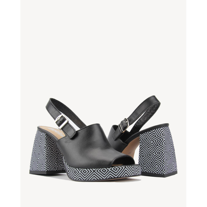 Black heeled sandals