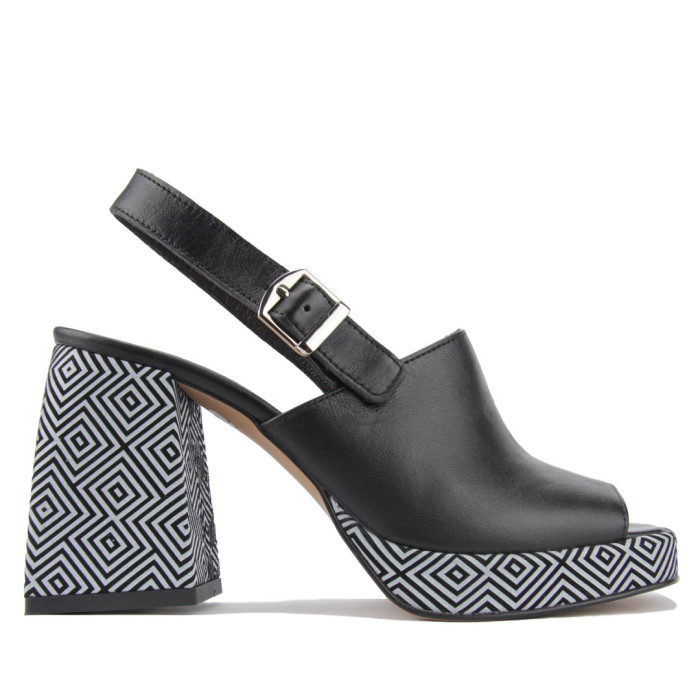 Black heeled sandals