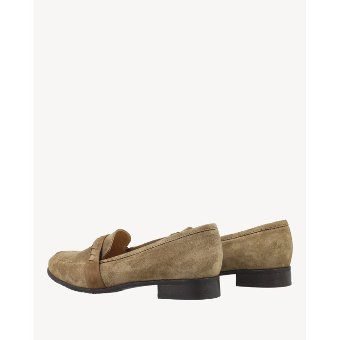 Brown velour moccasins with 2cm heel
