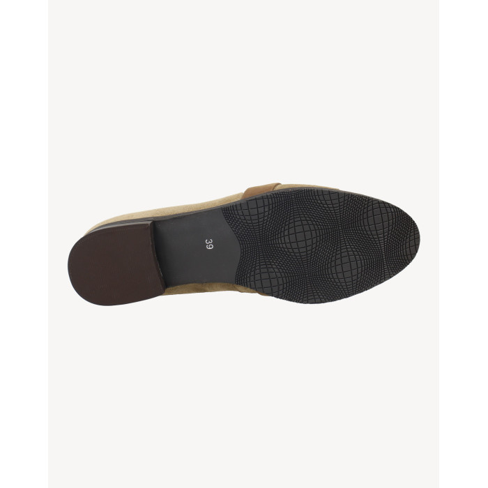 Brown velour moccasins with 2cm heel