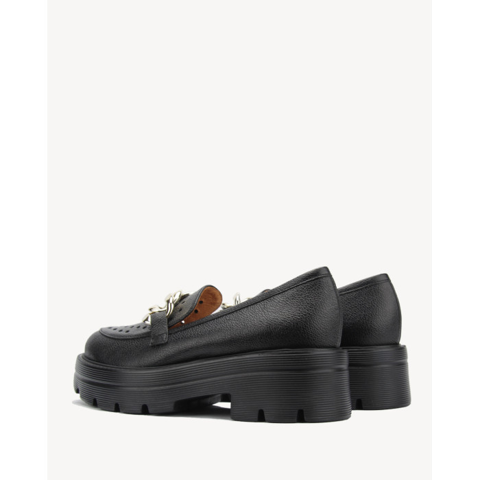 Czarne mokasyny na 3cm platformie