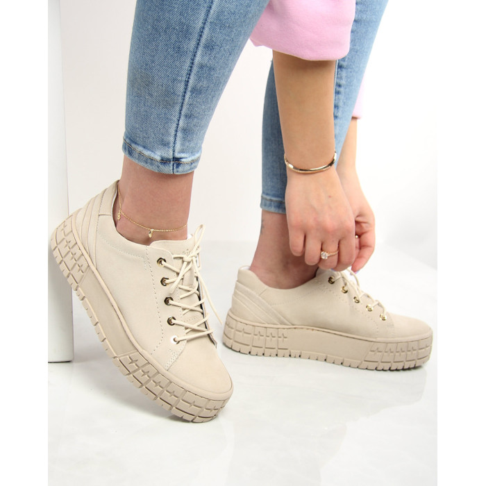 Beige sneakers on high sole BOTIMO 35