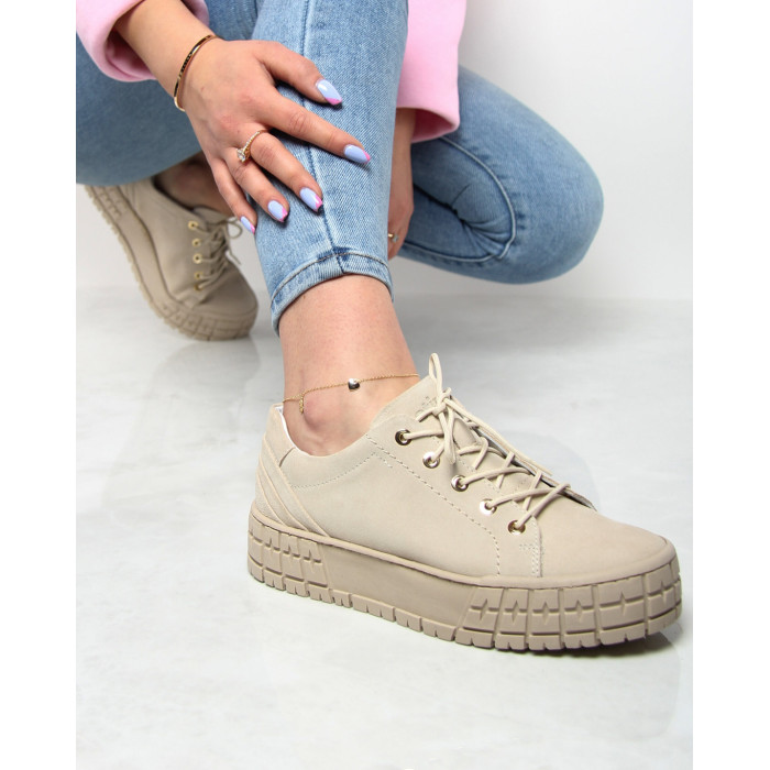 Beige sneakers on high sole BOTIMO 35