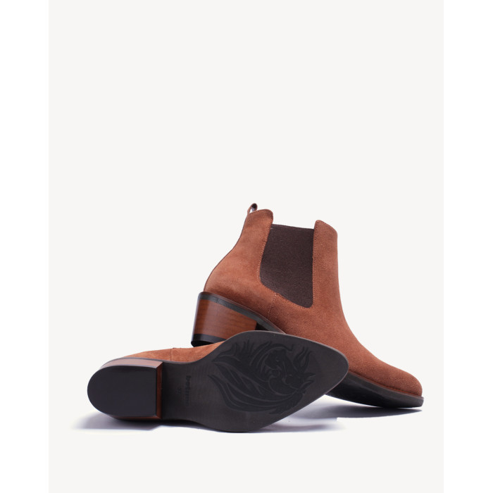 Brown slippers leather velour BOTIMO