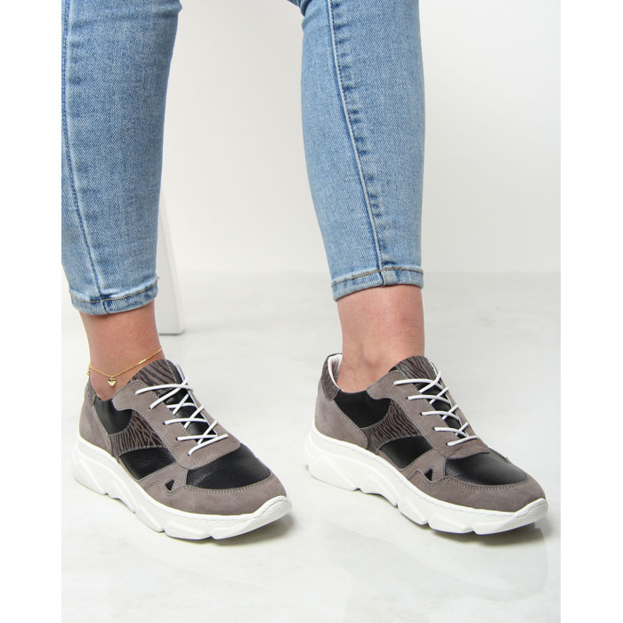 Szare sneakersy skórzane BOTIMO