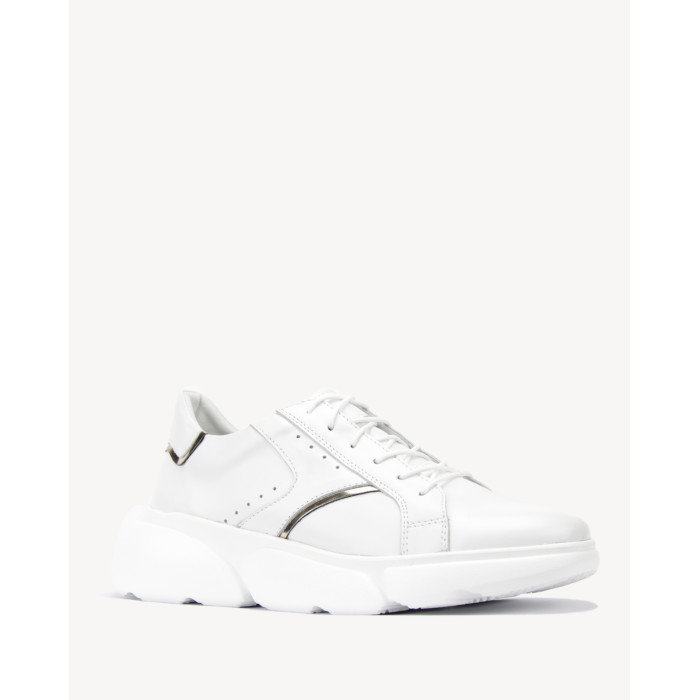 White sport shoes grain leather