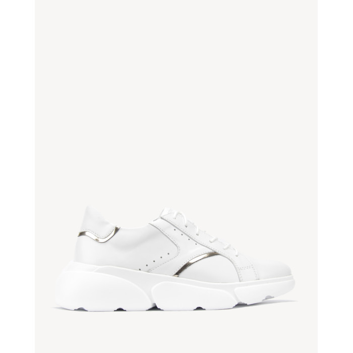 White sport shoes grain leather