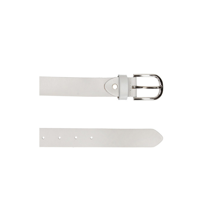 Pasek skórzany biały