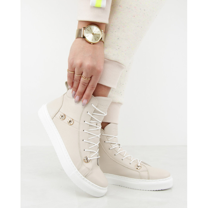 Lightweight high beige sneakers