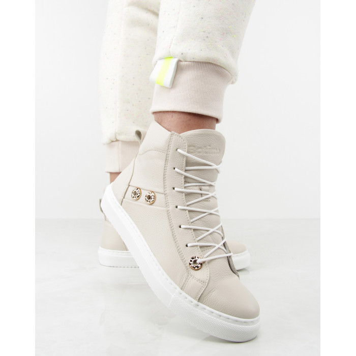 Lightweight high beige sneakers