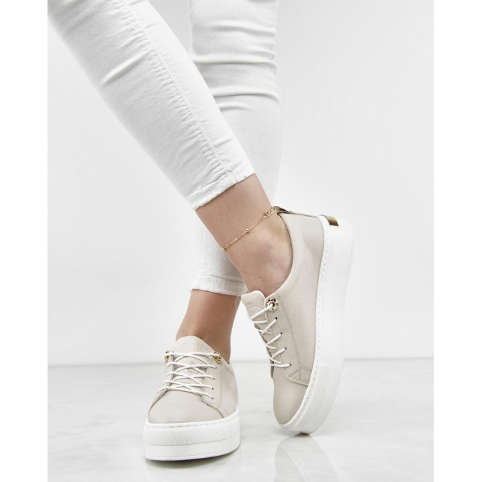 Beżowe trampki na wysokiej podeszwie BOTIMO