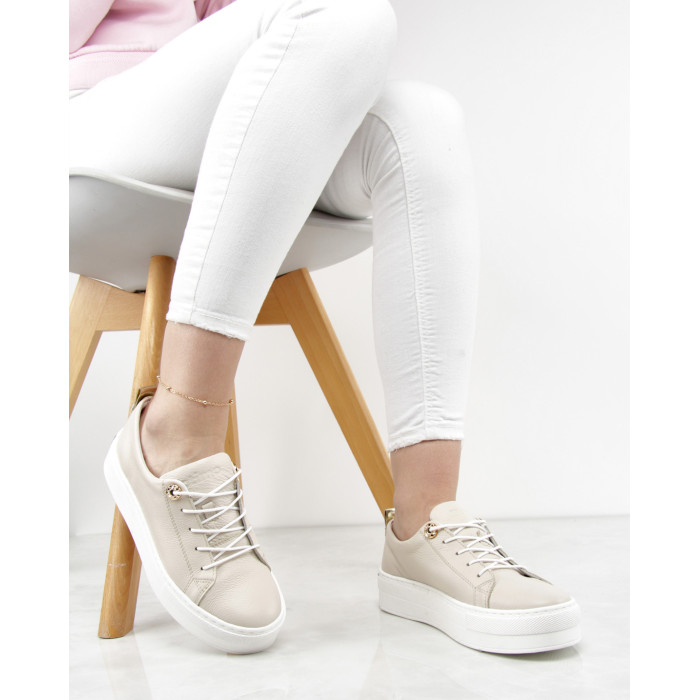 Beżowe trampki na wysokiej podeszwie BOTIMO