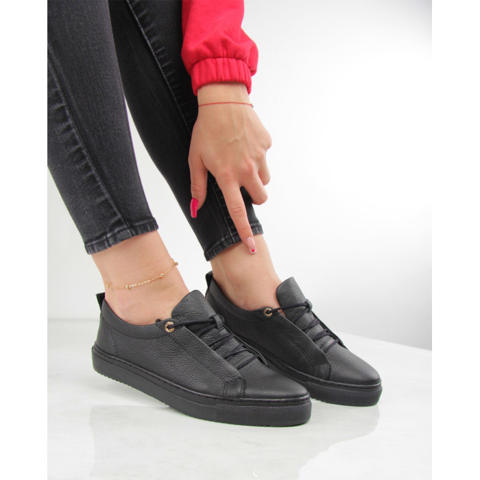 Black full grain leather sneakers BOTIMO