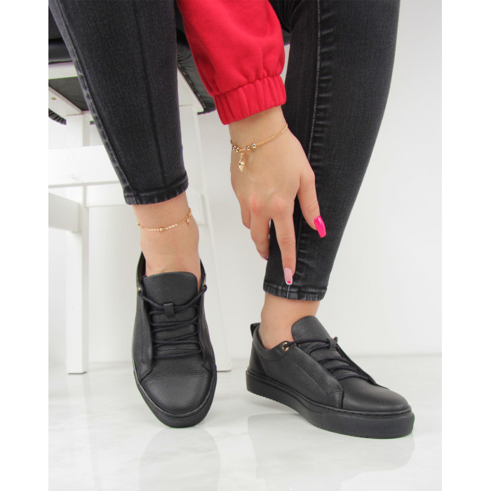 Black full grain leather sneakers BOTIMO