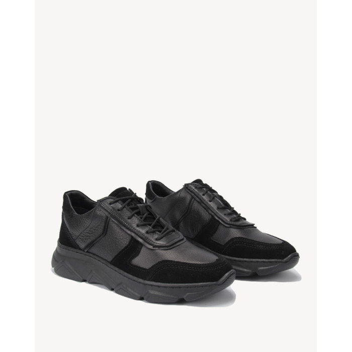 Czarne sneakersy skórzane