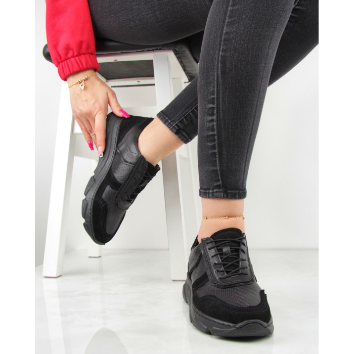 Czarne sneakersy skórzane