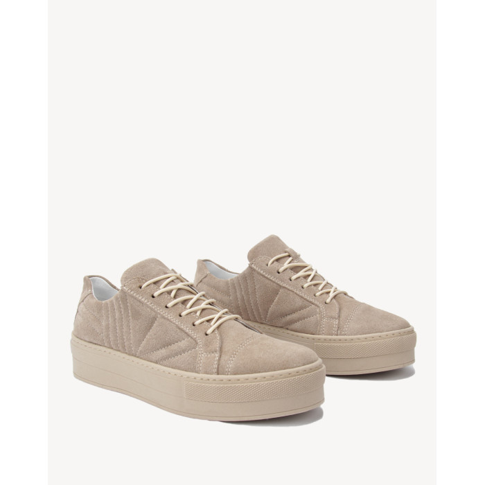 Beige half derby shoes