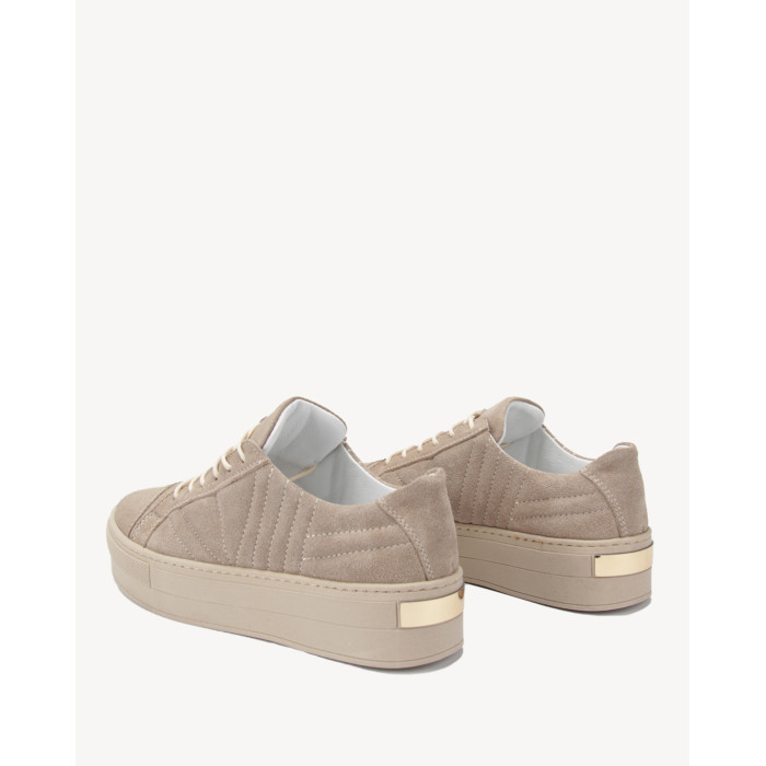 Beige half derby shoes