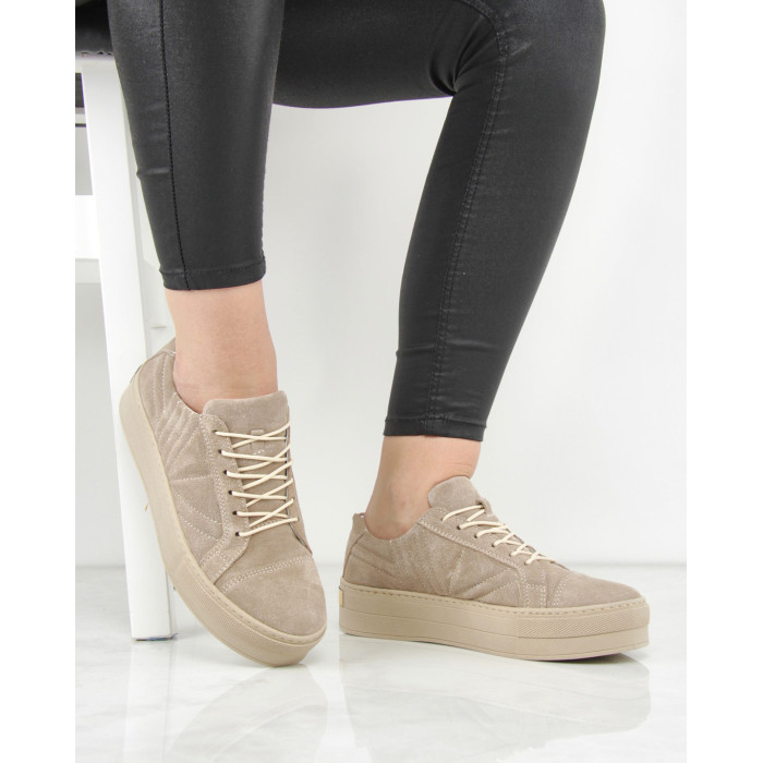 Beige half derby shoes