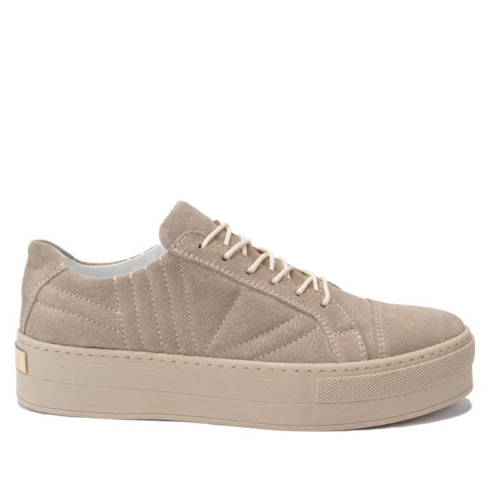 Beige half derby shoes