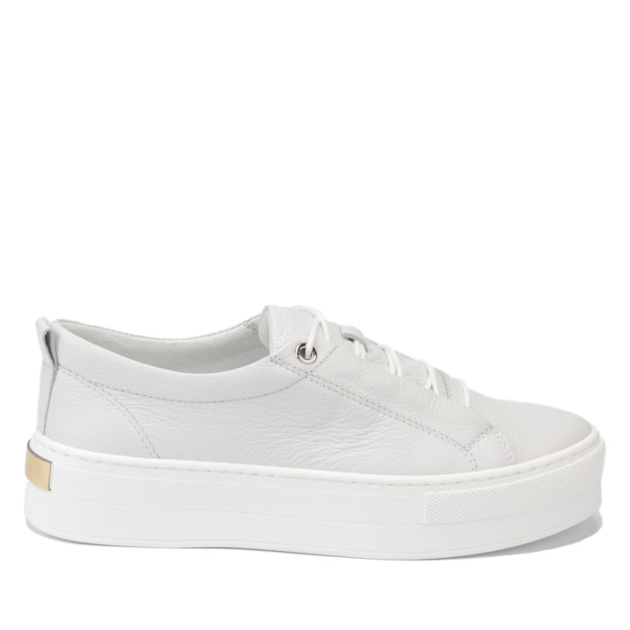 Białe trampki na wysokiej podeszwie