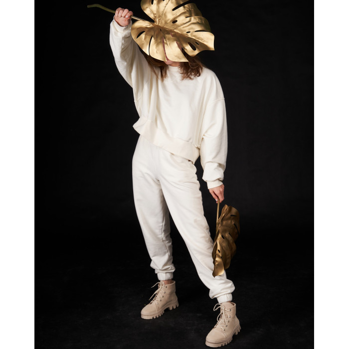 Beige velour summer boots on flat sole