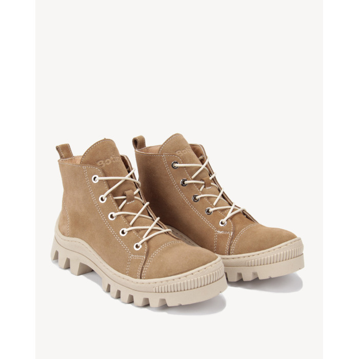 Brązowe botki letnie skóra welurowa BOTIMO