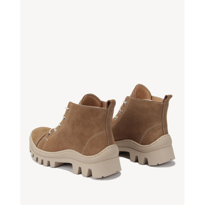 Brązowe botki letnie skóra welurowa BOTIMO