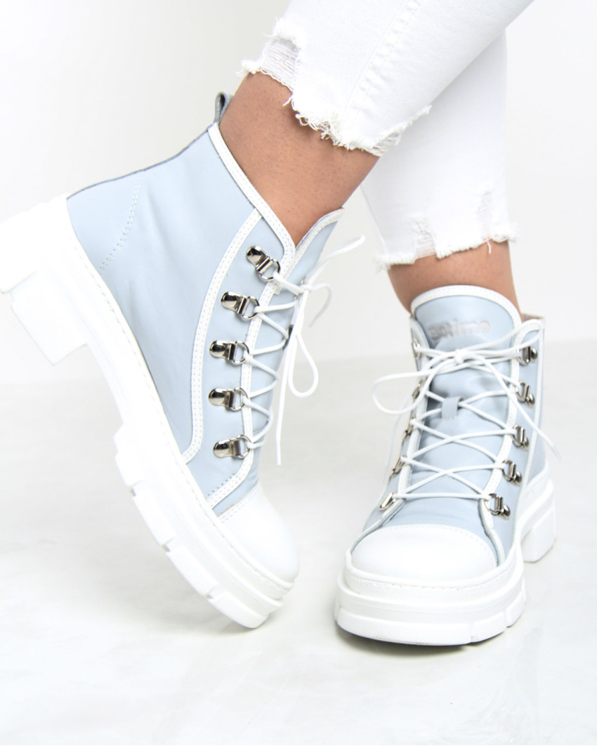 Blue summer boots grain leather BOTIMO
