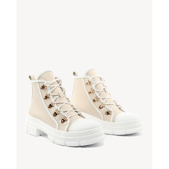 Cream summer boots grain leather BOTIMO