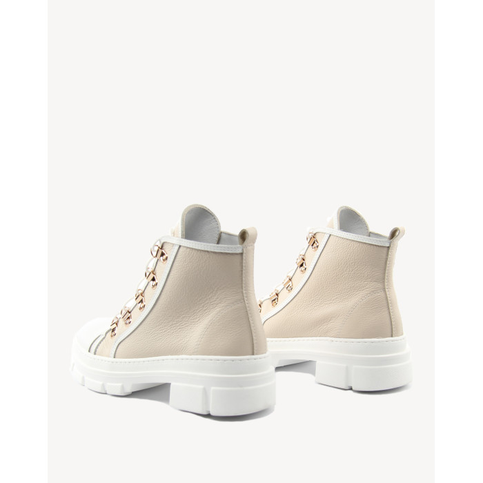 Cream summer boots grain leather BOTIMO