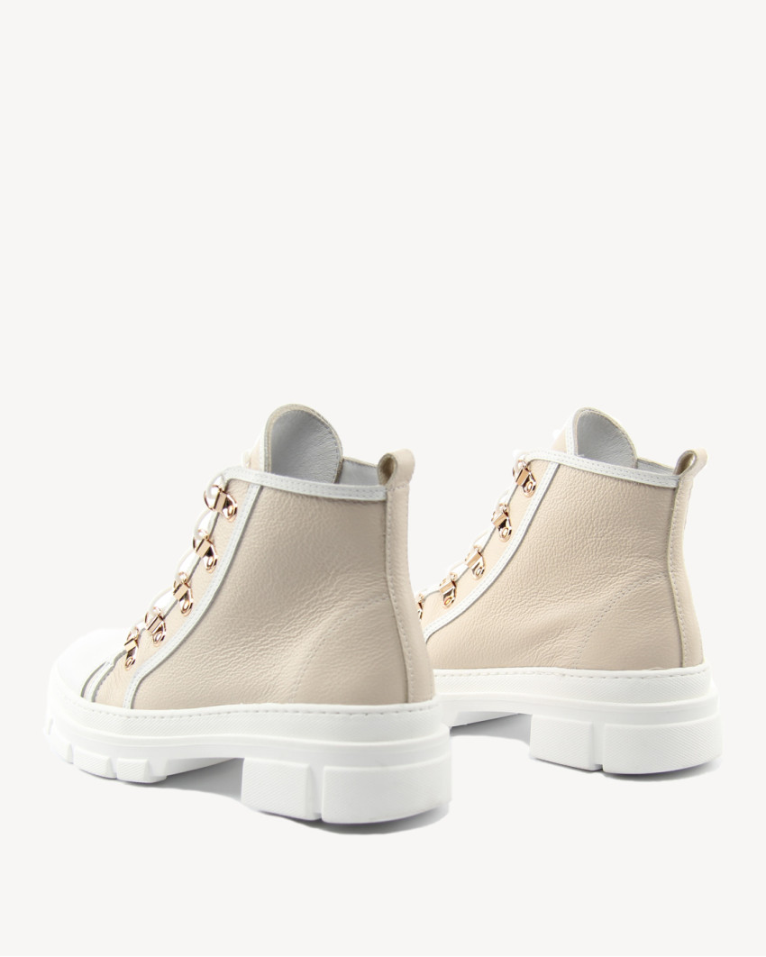 Cream summer boots grain leather BOTIMO