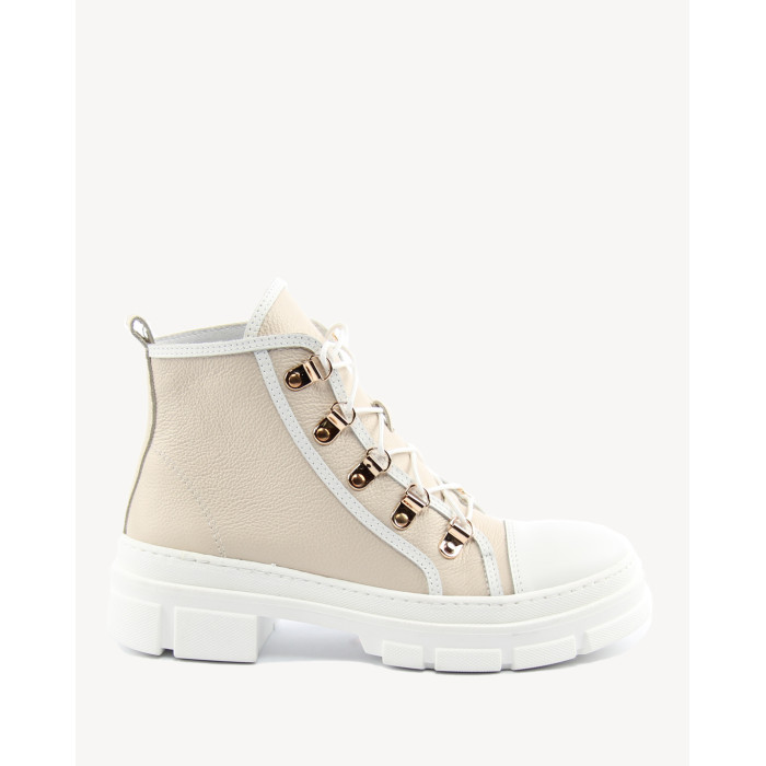 Cream summer boots grain leather BOTIMO