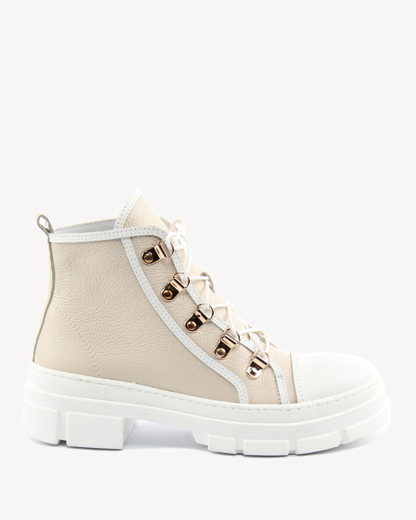 Cream summer boots grain leather BOTIMO