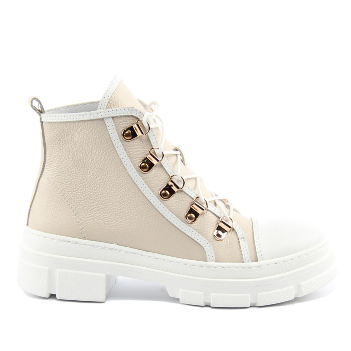 Cream summer boots grain leather BOTIMO