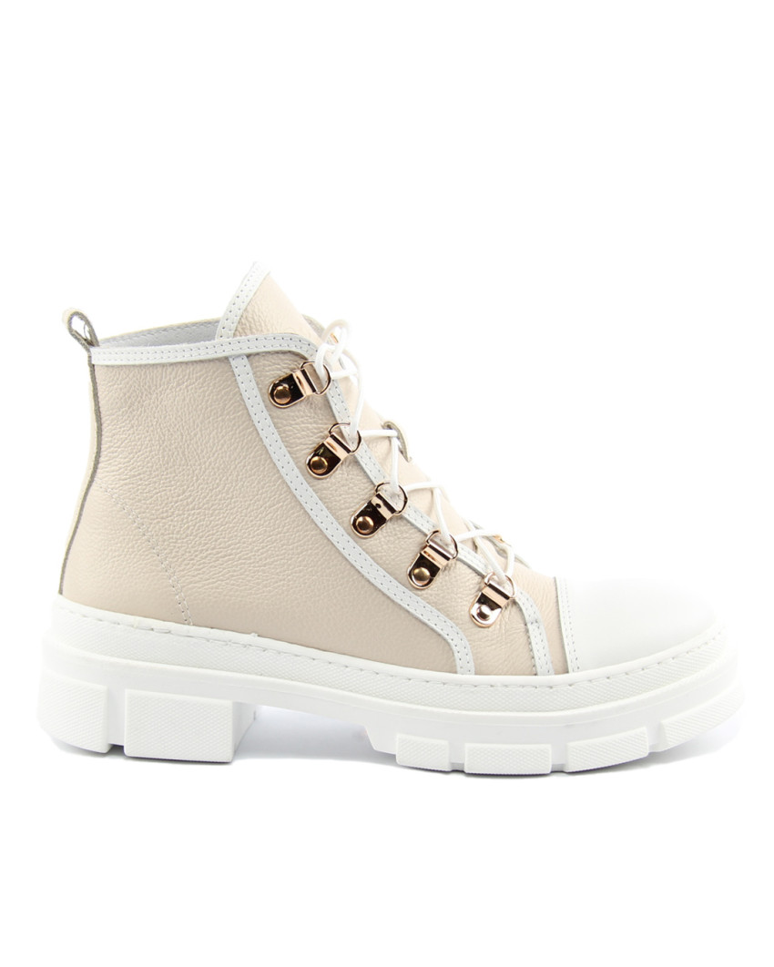 Cream summer boots grain leather BOTIMO