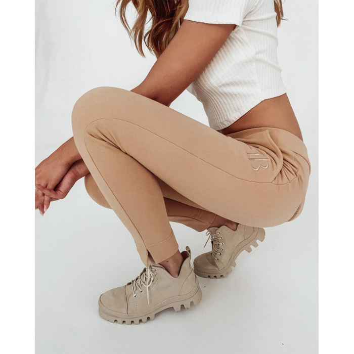 Beige velour boots