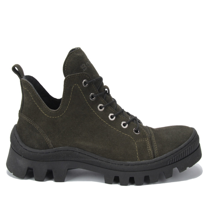 Green velour summer boots