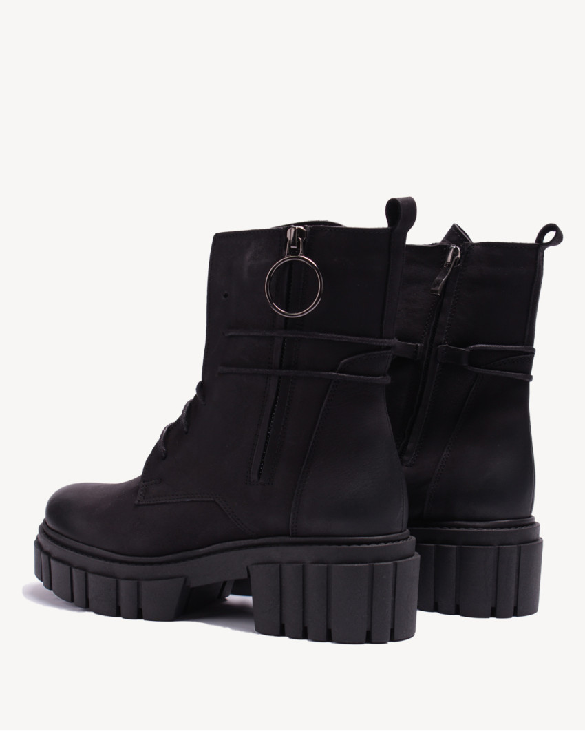 Black velour insulated boots