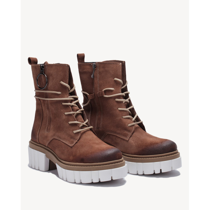 Brown velour insulated boots