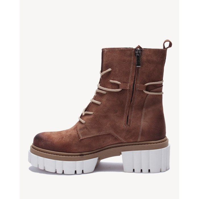 Brown velour insulated boots