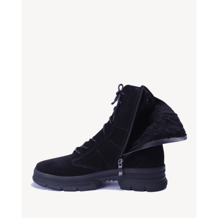 Black velour insulated boots
