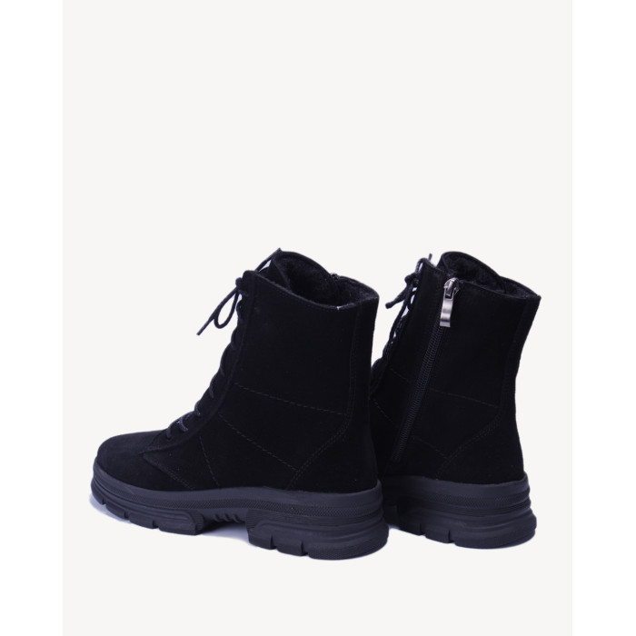 Black velour insulated boots
