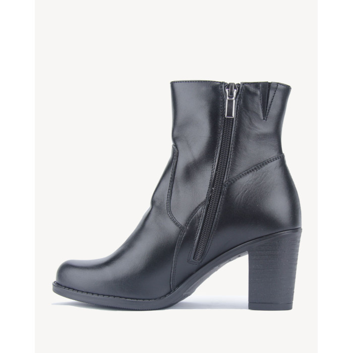 Czarne botki ocieplane skóra lico