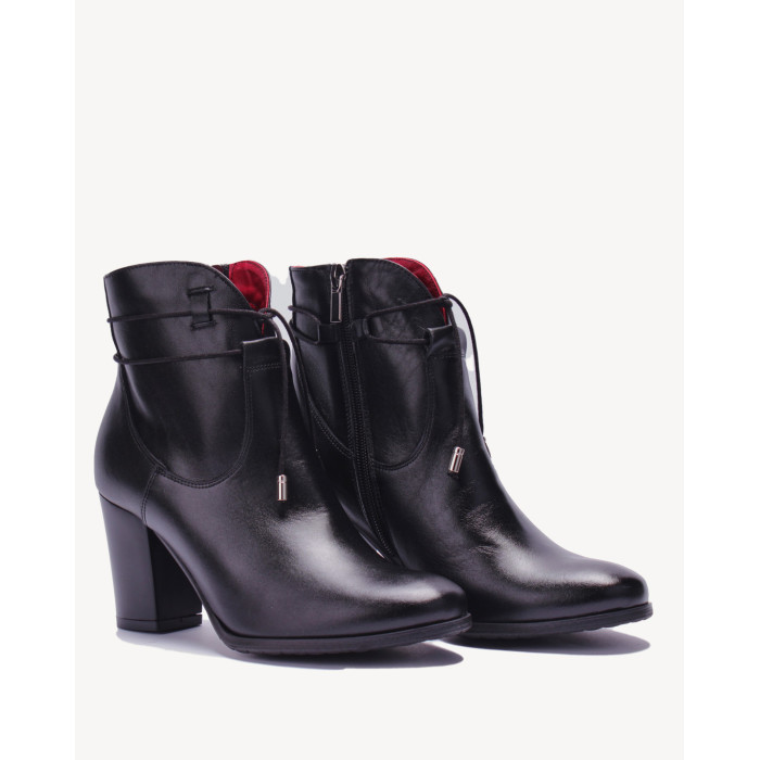 Czarne botki ocieplane skóra lico